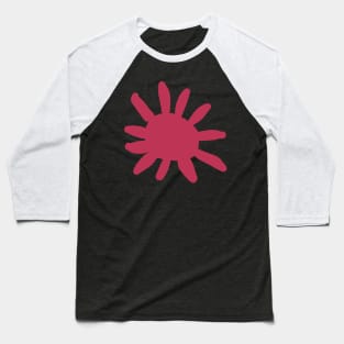 Viva Magenta Abstract Minimal Flower Baseball T-Shirt